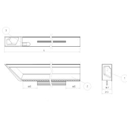 Narážecí úchytový profil Florida 200 mm, levý, černá matná