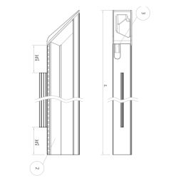 Narážecí úchytový profil Florida 1088 mm, levý, černá matná