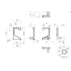 Uzavřená koncovka profilu Florida P+L, černá matná