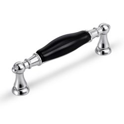 keramická úchytka Flora, lesklý chrom