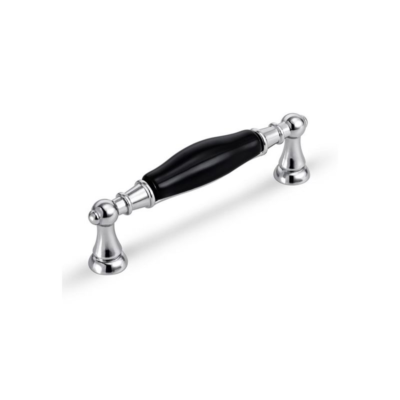 keramická úchytka Flora, lesklý chrom