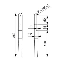 Nábytková nožička Riex GA78 zlatá broušená