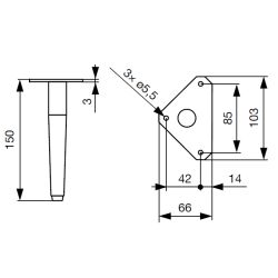 Nábytková nožička Riex GA77 černá matná