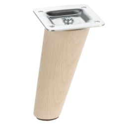 Nábytková noha Riex GW22 šikmá, nelakovaný buk, 4 kusy