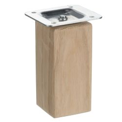 Nábytková noha Riex GW25 hranatá, nelakovaný dub, 4 kusy