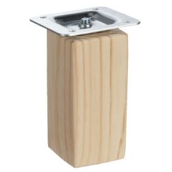 Nábytková noha Riex GW25 hranatá, nelakovaná borovice, 4 kusy