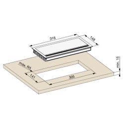 Hliníková kabelová průchodka AsaCable exit Dual 316x148 mm