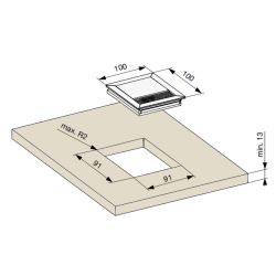 Hliníková kabelová průchodka Riex EK13 100x100 mm, eloxovaný hliník