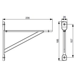 Citterio Giulio JK59 policová podpera, strieborná matná