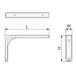 Riex JK28 policová podpěra s plastovým krytem 77,5x119 mm