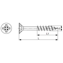 Šroub s PZ drážkou Spax, průměru 3,5 - 4,0, poloviční závit