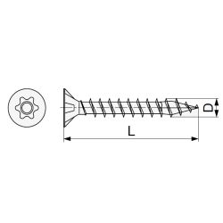 Šroub s TX drážkou Spax, průměru 3,5 - 4,0, černý zinek