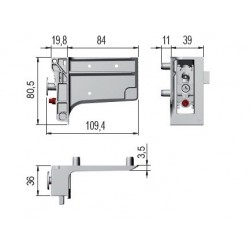 Rekrifikační kování Libra H7 se zajištěním