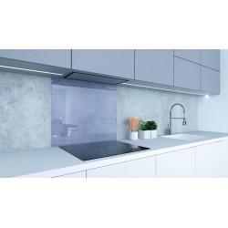 Skleněná zástena za varnou desku, efekt broušený hliník