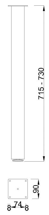 Technický obrázek Stolová noha ST602, 60x60/715mm