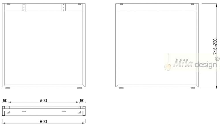 Technický obrázek Stolní podnož Mobilar M8207-Z
