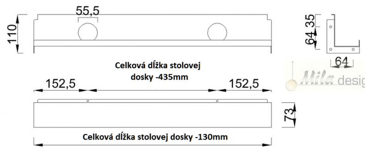 Technický obrázek Kabelový kanál ST201K, černý