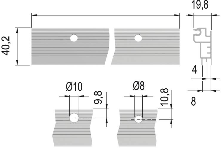 Technický obrázek Hliníkový profil 2m, Libra H7