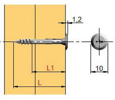 Technický obrázek ozdobný vrut FLAT 4x31/20 s plochou hlavou