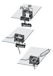 Technický obrázek Kabelová spona, k přišroubování do stolu