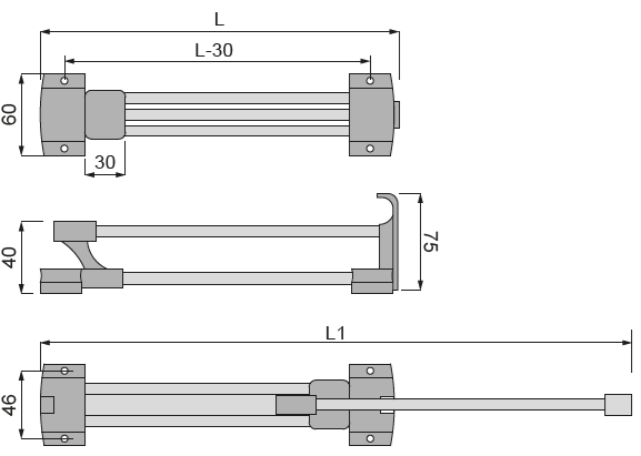 Technický nákres výsuvný šatníkový vešiak, na ramienka, pevnejší WM-141