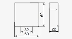 Technický obrázek knopka Arkola XK16, černá matná, značky Riex