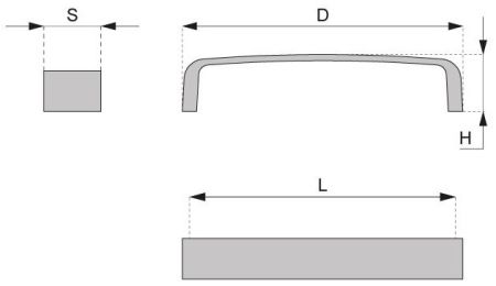 Technický obrázek úchytky Bilancia, černá matná, značky ATM