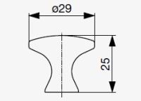 Technický nákres knopka Evan RX XK06, matný chrom, značky Riex