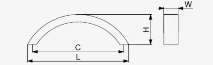 Technický obrázek úchytky Fild XH44, černá matná, značky Riex