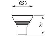 Technický náčrt knopka Galka, lesklý chrom, výrobce Tulip