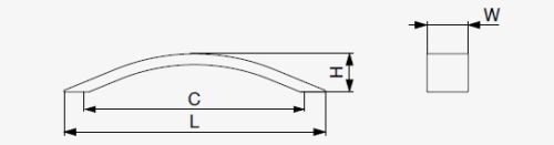 Technický obrázek úchytky Gloria XH19, černá matná, značky Riex