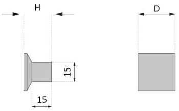 Technický obrázek čtvercového knopku Health, matný nikl, značky ATM
