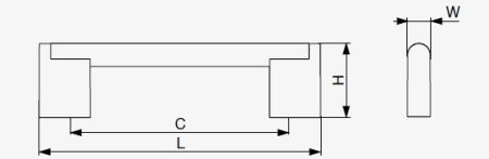 Technický obrázek úchytky Jason XH14, nerez, značky Riex