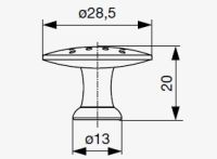 Technický obrázek knopka Lezo RX XK10, matný chrom, značky Riex