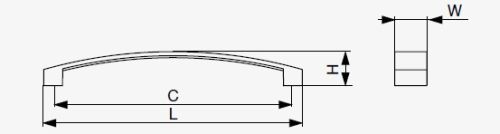 Technický obrázek úchytky Luca RX XH32, matný chrom, značky Riex