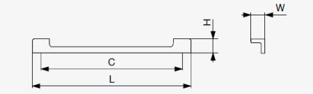 Technický obrázek úchytky Madeline XH29, imitace nerezu, značky Riex