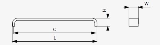 Technický obrázek úchytky Nela XH47, lesklý chrom, značky Riex
