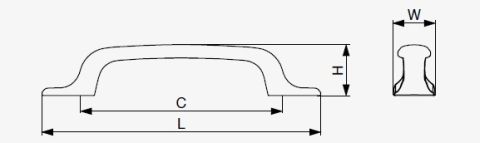 Technický obrázek úchytky Nolan XH40, černá matná, značky Riex