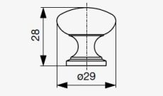 Technický nástin knopka Polina XK03, bílá matná, značky Riex