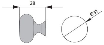 Technický obrázek knopka Prosperity, starozlatá, značky ATM