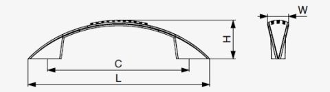 Technický nákres úchytky v moderním stylu Ruona RX XH33, zlatá lesklá, značky Riex