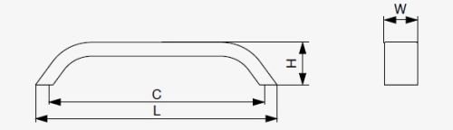 Technický obrázek úchytky Scala RX XH22, černá matná, značky Riex