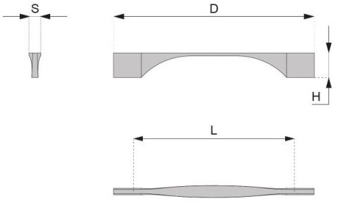Technický obrázek úchytky Science, matný nikl, značky ATM