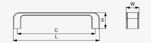 Technický obrázek úchytky Taca RX XH28, lesklý chrom/ bílá matná, značky Riex