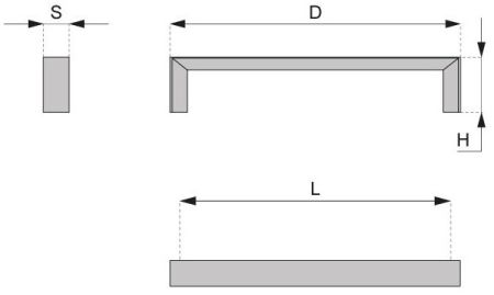 Technický obrázek úchytky Today, černá matná, značky ATM