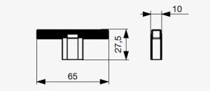Technický obrázek knopka Bane XH59, matná stříbrná, značky Citterio Giulio