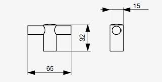 Technický obrázek knopka Mali XH49, zlatá matná/ černá matná, značky Citterio Giulio