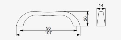 Technický nákres úchytky Lene XR30, staromosaz v klasickém stylu, značky Citterio Giulio