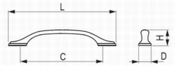 Technický obrázek úchytky Sirius, efekt rzi, značky Marella Design