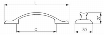 Technický obrázek úchytky Viaggio, washed stone, značky Marella Design